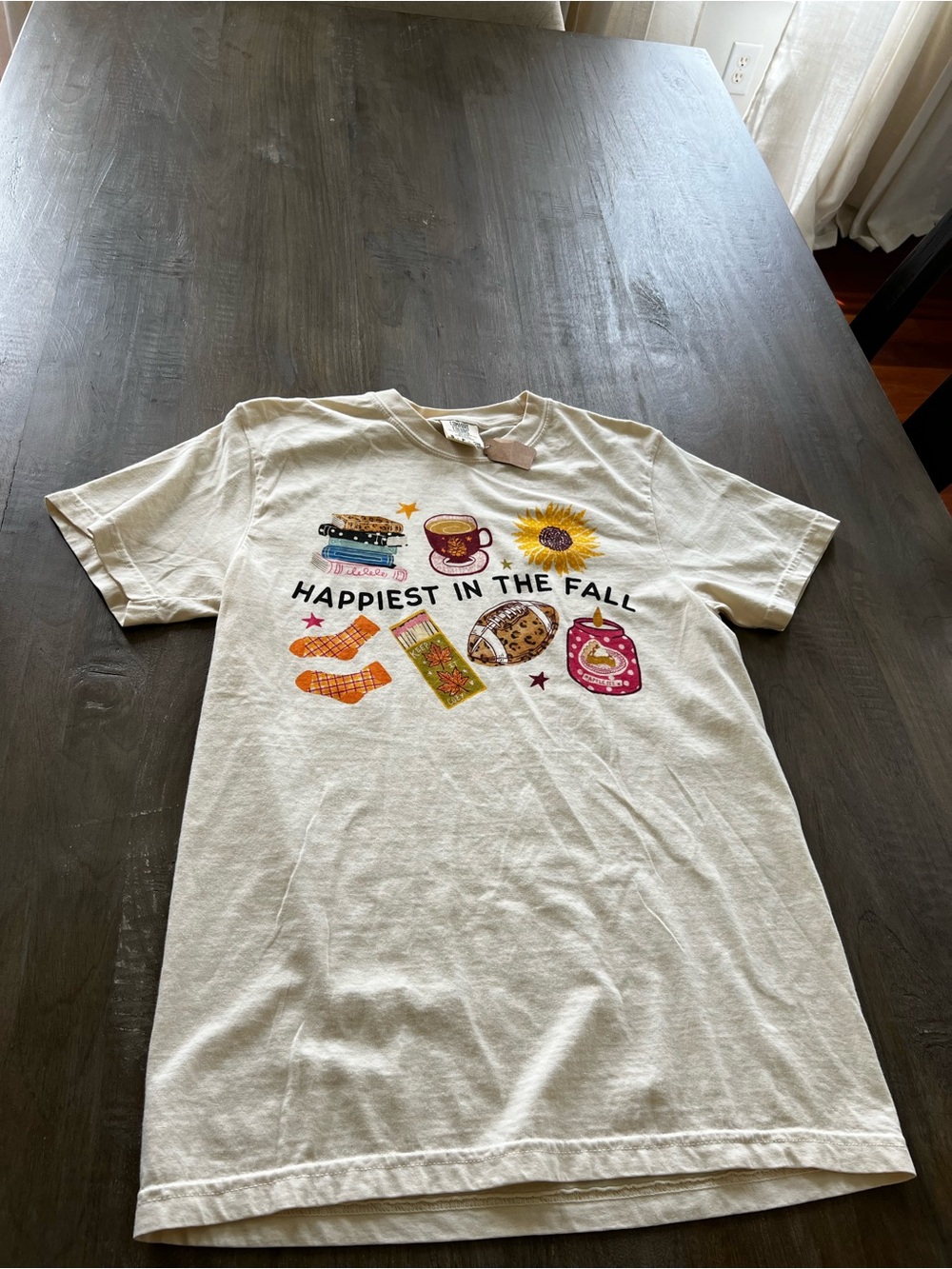 Happiest in the Fall Graphic  Tee - Cream Comfort Colors